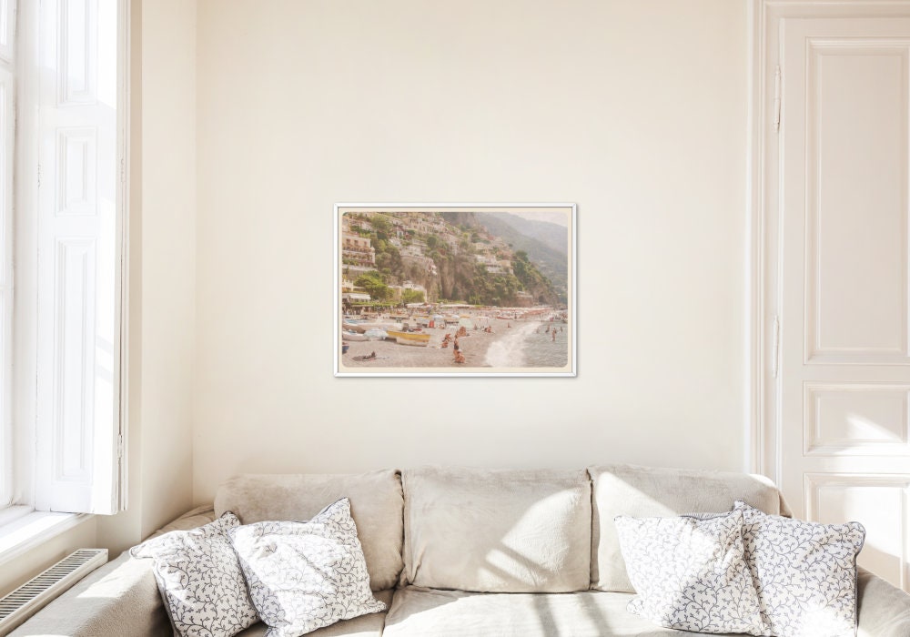 Vantage Amalfi Coast Poster INSTANT DOWNLOAD, Pastel Mediterranean Decor, Retro Beach Photography, Amalfi Italy Summer Print, Seascape print