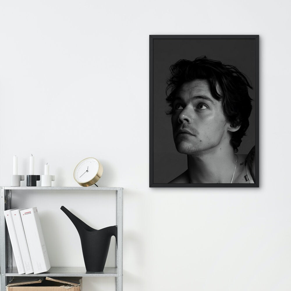 Black and White Harry Styles Poster DIGITAL PRINT, Music Fan Art, Black & White Fashion Wall Art, Hypebeast Poster, pop culture poster