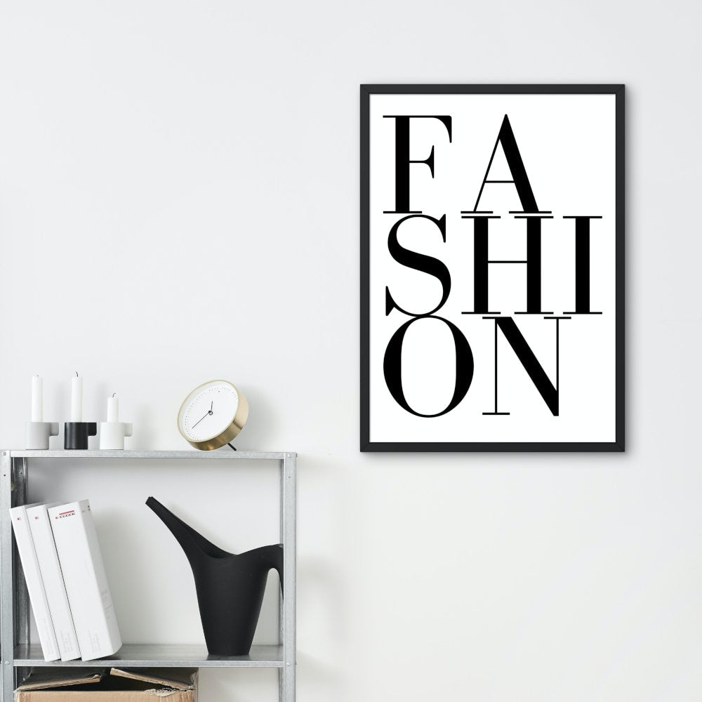 Black and White Fashion Poster DIGITAL PRINT, Luxury Fashion Print black & white, Glam poster, over the bed art, calligraphy font, Hypebeast