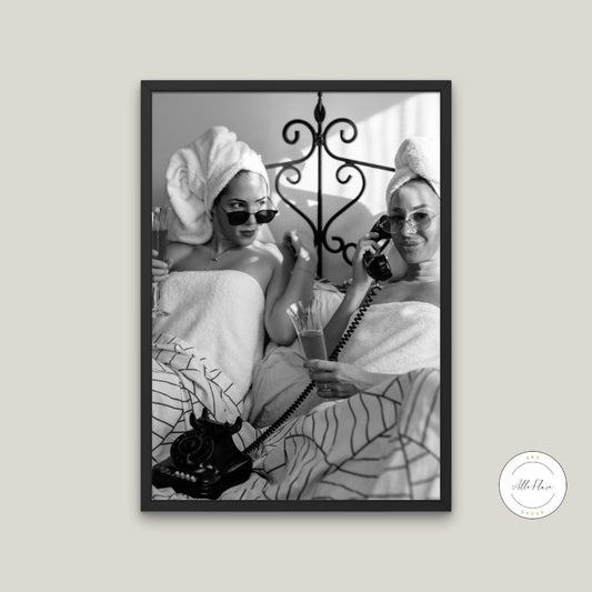 Friends Drinking Champagne in Bed Fashion Poster DIGITAL DOWNLOAD ART PRINTS, Classy wall art, black white glam decor, champagne problems, hypebeast | Posters, Prints, & Visual Artwork | alcohol themed print, art for bedroom, art ideas for bedroom walls, art printables, bathroom wall art printables, bedroom art, bedroom pictures, bedroom wall art, bedroom wall art ideas, bedroom wall painting, black white prints, buy digital art prints online, buy digital prints online, canvas wall art for living room, cham