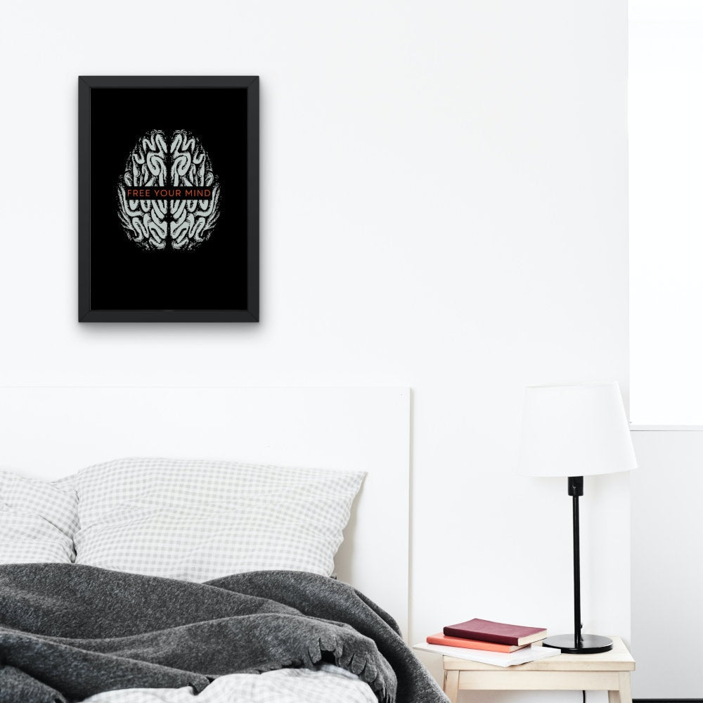 Free Your Mind Print INSTANT DOWNLOAD, Indie wall art, alternative art, Abstract wall art, Motivation Art, anatomy art, brain wall art