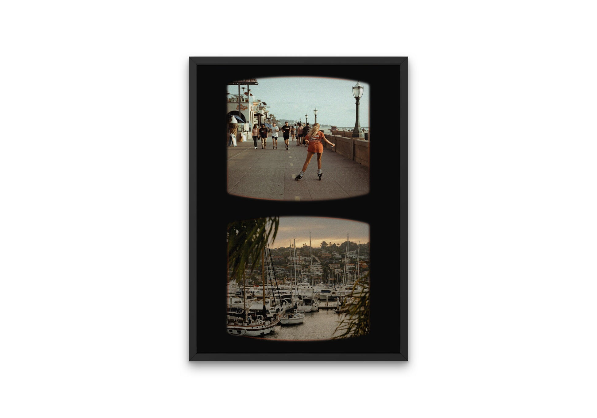 Roller Skate Poster INSTANT DOWNLOAD, Pacific Beach California, Grunge room décor, Skateboard wall art, Punk poster, y2k poster beach scene