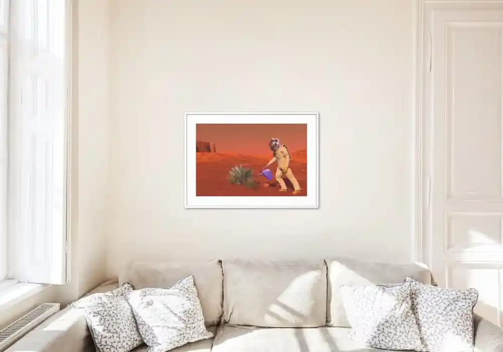 Astronaut in Mars Poster INSTANT DOWNLOAD, solar system poster, indie room décor, astronaut poster, funny astronomy, space poster, NASA art