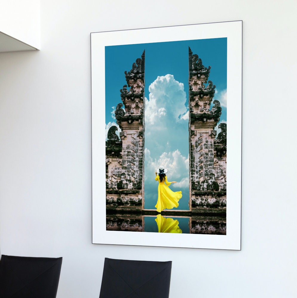 Bali Poster INSTANT DOWNLOAD, one piece wall art, bali travel poster, Coastal print, surfing poster, Gate of Heaven Bali Indonesia, tropical