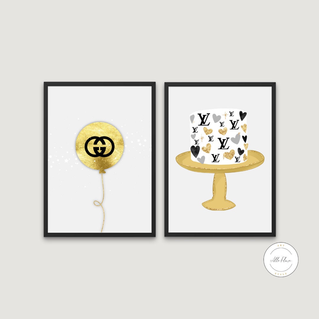 Set of 2 Fashion Birthday Wall Art DIGITAL ART PRINTS, Designer Wall Art Download, Fashion art, cake balloon poster, glam décor, black and gold | Posters, Prints, & Visual Artwork | art for bedroom, art ideas for bedroom walls, art printables, balloon wall decor, bathroom wall art printables, bedroom art, bedroom pictures, bedroom wall art, bedroom wall art ideas, bedroom wall painting, buy digital art prints online, buy digital prints online, candy poster, canvas wall art for living room, cool hypebeast wa