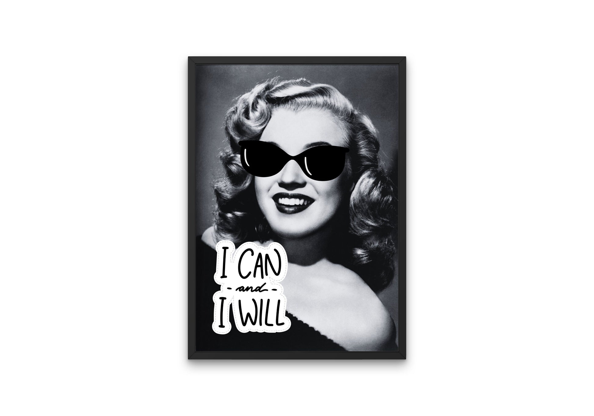 Marilyn Monroe I Can and I Will DIGITAL PRINT, Marilyn Monroe Photo, Vintage Black and White photo, Old Hollywood, Glamour Art, girl power