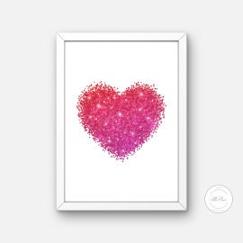 Pink Glam Heart Wall Art DIGITAL DOWNLOAD, girly wall art, heart print, y2k poster, glam wall art, sparkly luxury poster, pink boujee poster | Posters, Prints, & Visual Artwork | aesthetic preppy room decor, art for bedroom, art ideas for bedroom walls, art printables, bathroom wall art printables, bedroom art, bedroom pictures, bedroom wall art, bedroom wall art ideas, bedroom wall painting, buy digital art prints online, buy digital prints online, canvas wall art for living room, couture fashion wall art,