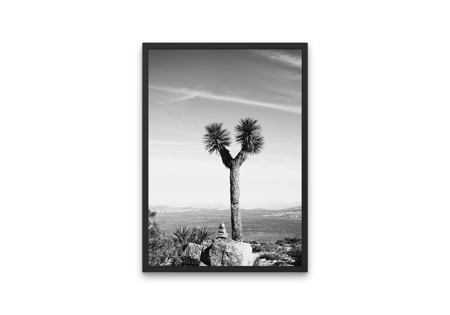 Black and White Joshua Tree Poster INSTANT DOWNLOAD, Black White Desert Art, national park poster, Landscape Prints Wall Art, Rustic Western