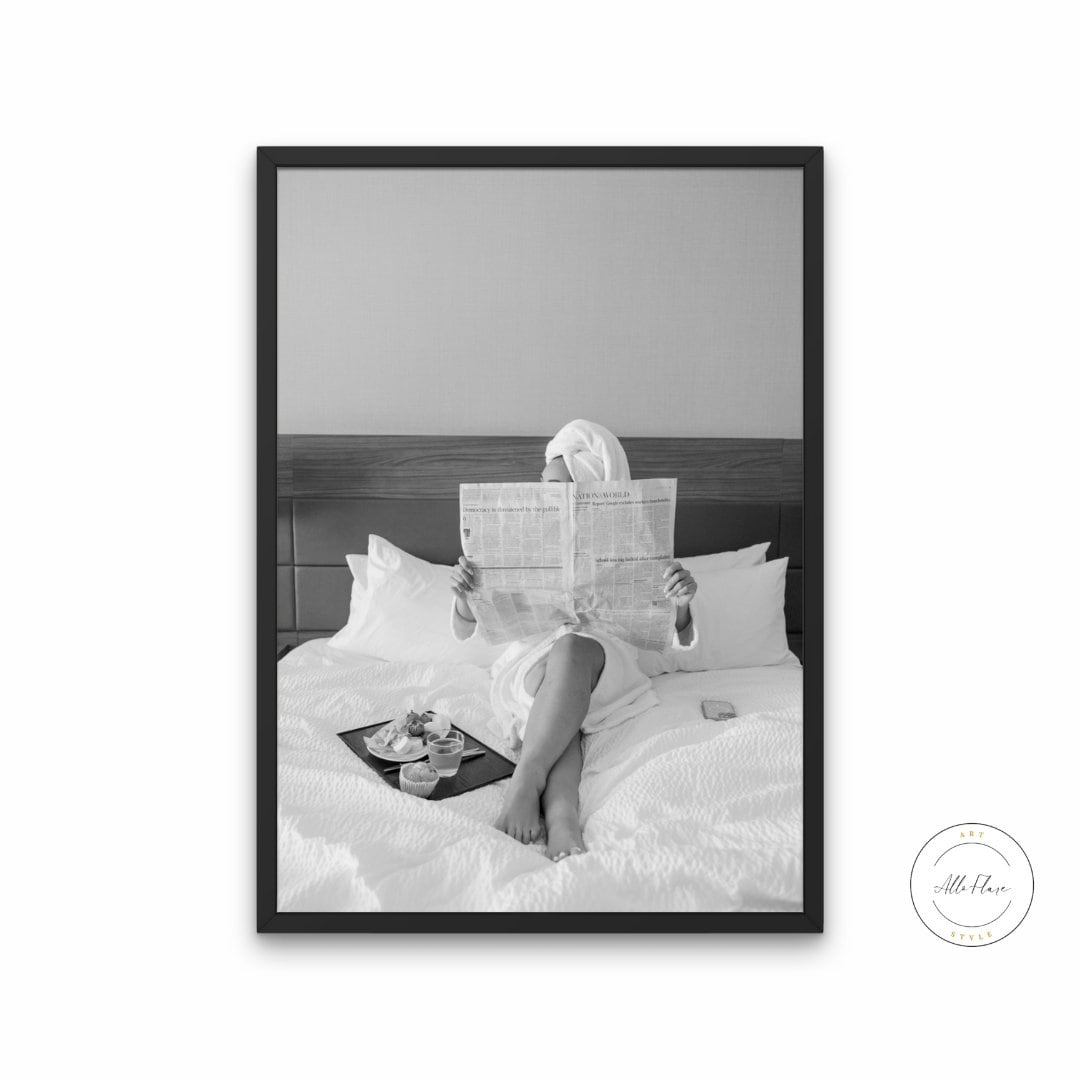 Breakfast in Bed Fashion Poster DIGITAL DOWNLOAD ART PRINTS, Classy wall art, black white glam decor, luxury wall art, pop culture poster, French food | Posters, Prints, & Visual Artwork | art for bedroom, art ideas for bedroom walls, art printables, bathroom wall art printables, bedroom art, bedroom pictures, bedroom wall art, bedroom wall art ideas, bedroom wall painting, black white prints, breakfast in bed, breakfast wall art, buy digital art prints online, buy digital prints online, canvas wall art for