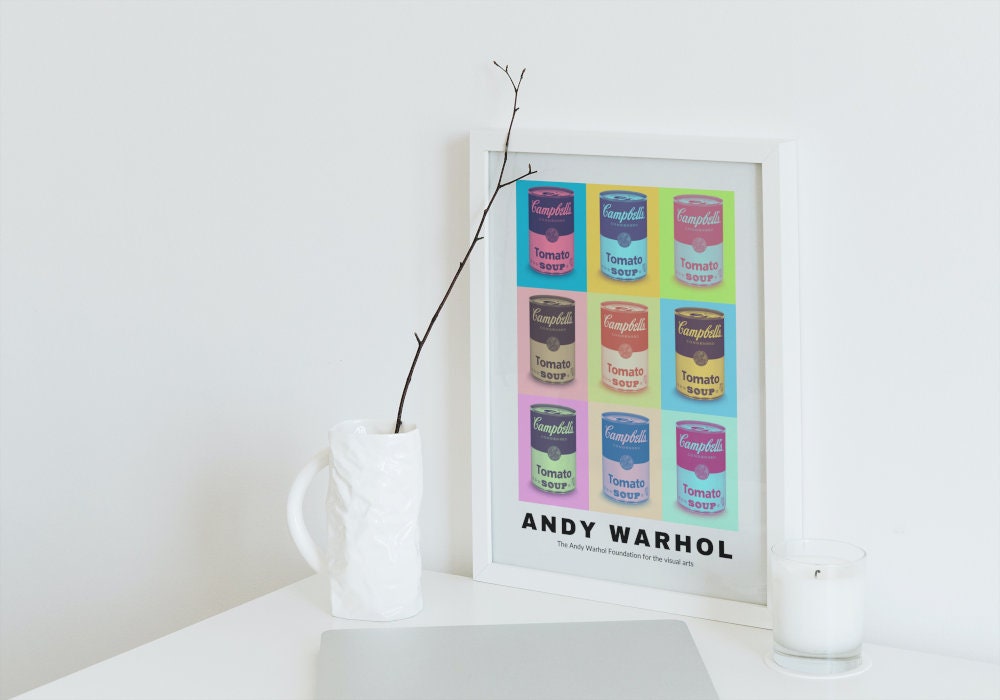 Andy Warhol Soup Poster INSTANT DOWNLOAD, Andy Warhol Lithograph, Andy Warhol Print, Museum Poster, vintage food poster, Pop Culture Art