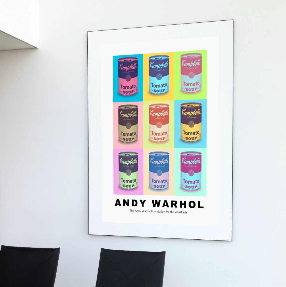 Andy Warhol Soup Poster INSTANT DOWNLOAD, Andy Warhol Lithograph, Andy Warhol Print, Museum Poster, vintage food poster, Pop Culture Art