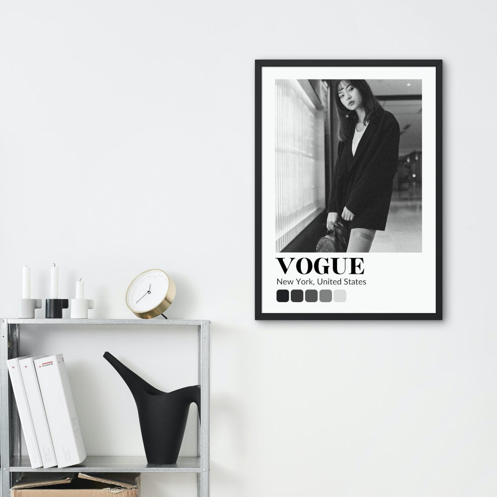 Black and White Vogue Poster INSTANT DOWNLOAD, Fashion wall art, Luxury Fashion poster, Museum Style, Fashion Magazine, Black Color Palette