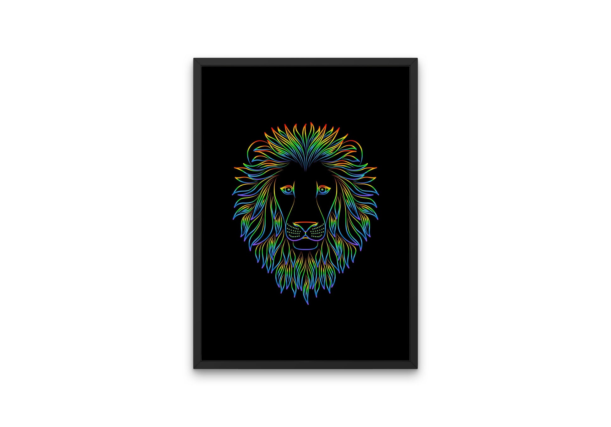 Neon Lion Poster INSTANT DOWNLOAD, Lion head image, neon poster, lion head, cat themed gifts, cool poster, street style decor, psychedelic