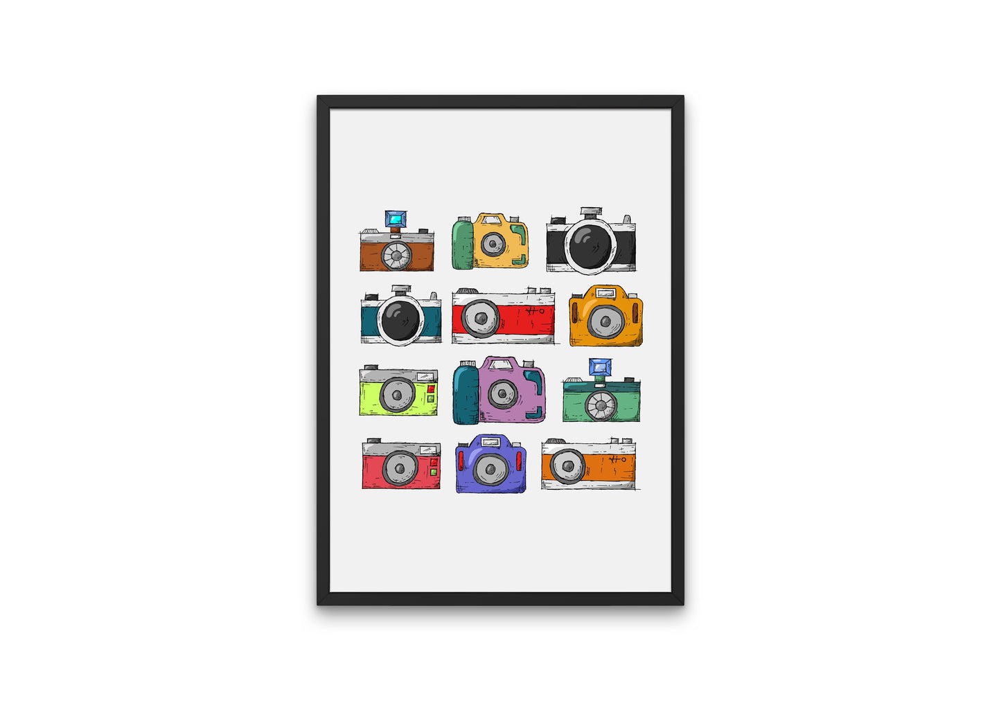 Vintage Colorful Camera Poster INSTANT DOWNLOAD, one piece poster, vintage decor, old camera, canon camera, camera art, lights camera action