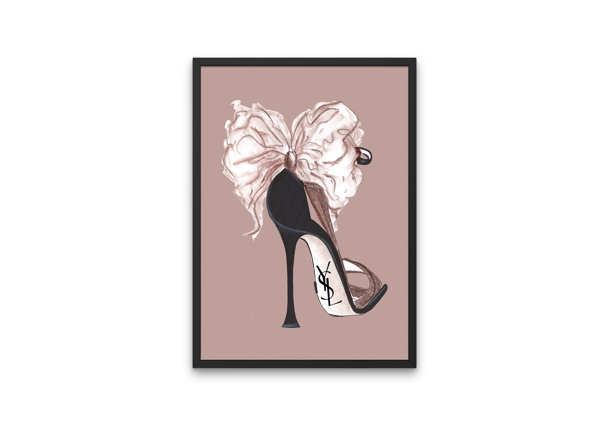 Designer Shoe Fashion Drawing One Piece Wall Art DIGITAL PRINT, Fashion Wall Decor, Watercolor Glam Art, designer print, fashion drawing