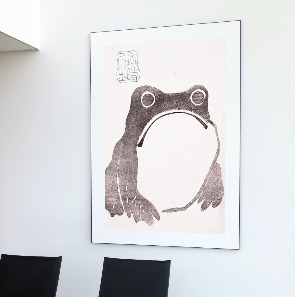 Matsumoto Shoji Frog Print INSTANT DOWNLOAD, Trendy decor, Biology Poster, Vintage decor, unimpressed frog, japanese frog art, frog poster