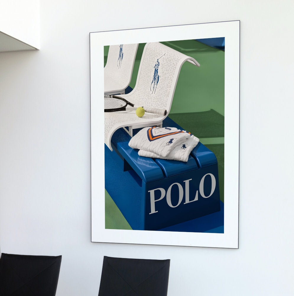 Luxury Tennis Poster DIGITAL PRINTS, designer decor, tennis room decor, sport artwork, Tennis Court Poster, luxury wall print, tennis club