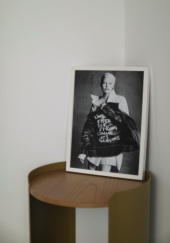 Set of 2 Comes Des Garcons Black and White Fashion Poster DIGITAL PRINT, Rock Music Wall Art, punk rock luxury fashion, designer jacket