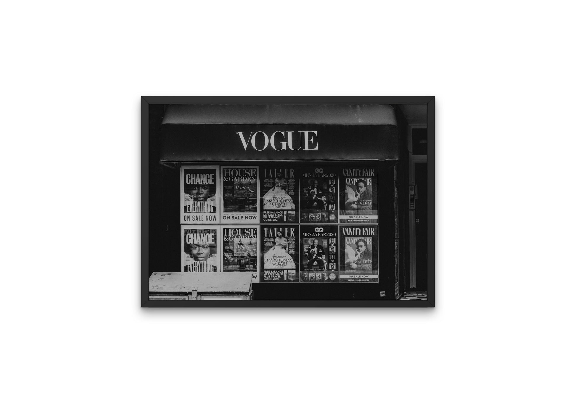 Set of 2 Black and White Vogue Fashion Posters, Luxury fashion wall art prints, Fashion poster black & white, Glam decor, fashion bookstack