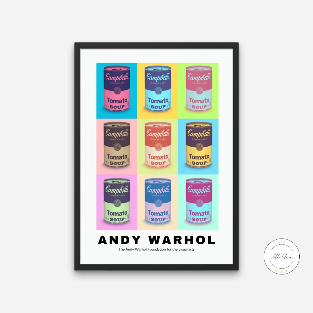 Andy Warhol Soup Poster INSTANT DOWNLOAD, Andy Warhol Lithograph, Andy Warhol Print, Museum Poster, vintage food poster, Pop Culture Art