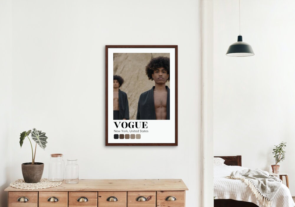 Vogue Poster INSTANT DOWNLOAD, Fashion wall art, Luxury Fashion poster, Editorial print, Museum Style, Fashion Magazine, Brown Color Palette