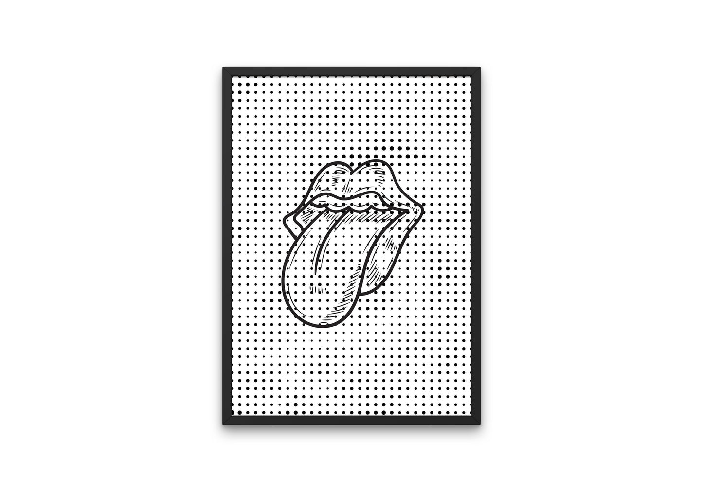 Black and White The Rolling Stones Tongue Poster INSTANT DOWNLOAD, Music Wall Decor, rock roll poster, Rolling Stones Wall Art, Band Posters