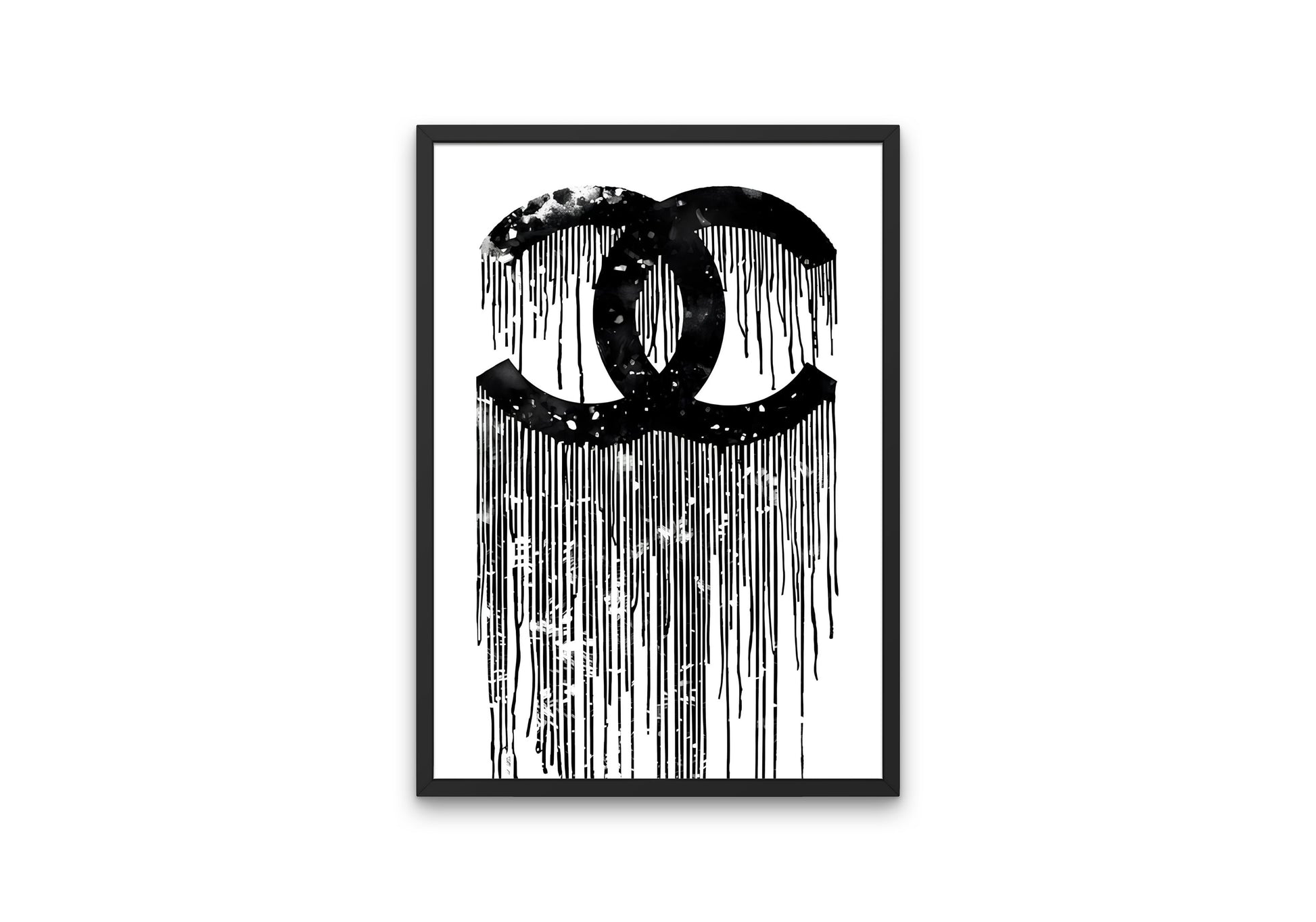 Black and White Designer Drip Wall Art DIGITAL PRINT, Luxury Fashion Print black & white, Glam poster, over the bed art, Abstract Hypebeast