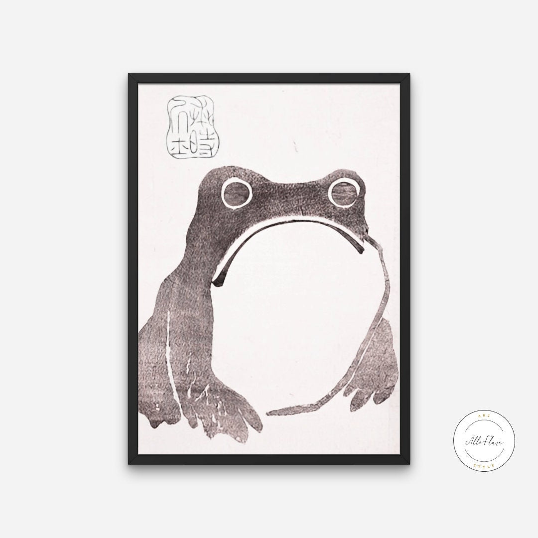Matsumoto Shoji Frog Print INSTANT DOWNLOAD, Trendy decor, Biology Poster, Vintage decor, unimpressed frog, japanese frog art, frog poster