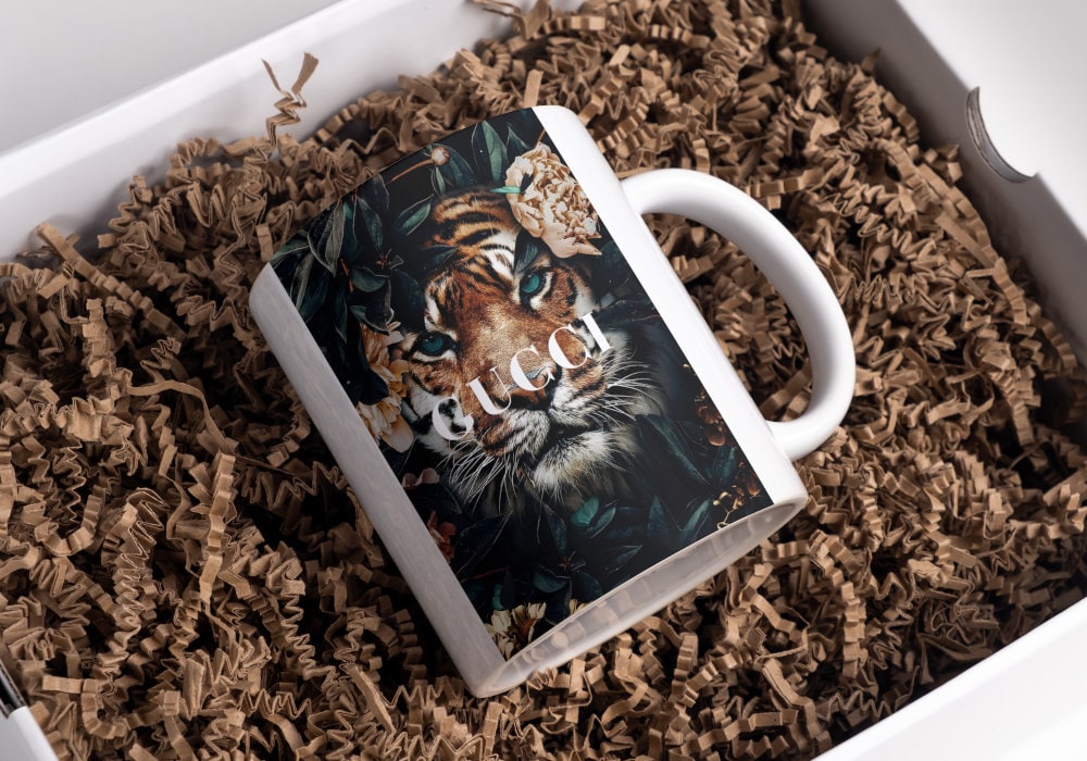 Designer Wall Art Tiger Around Flowers DIGITAL PRINT, Fashion Print, Luxury Fashion Poster, Tiger Print, luxury brand wall decor, botanical