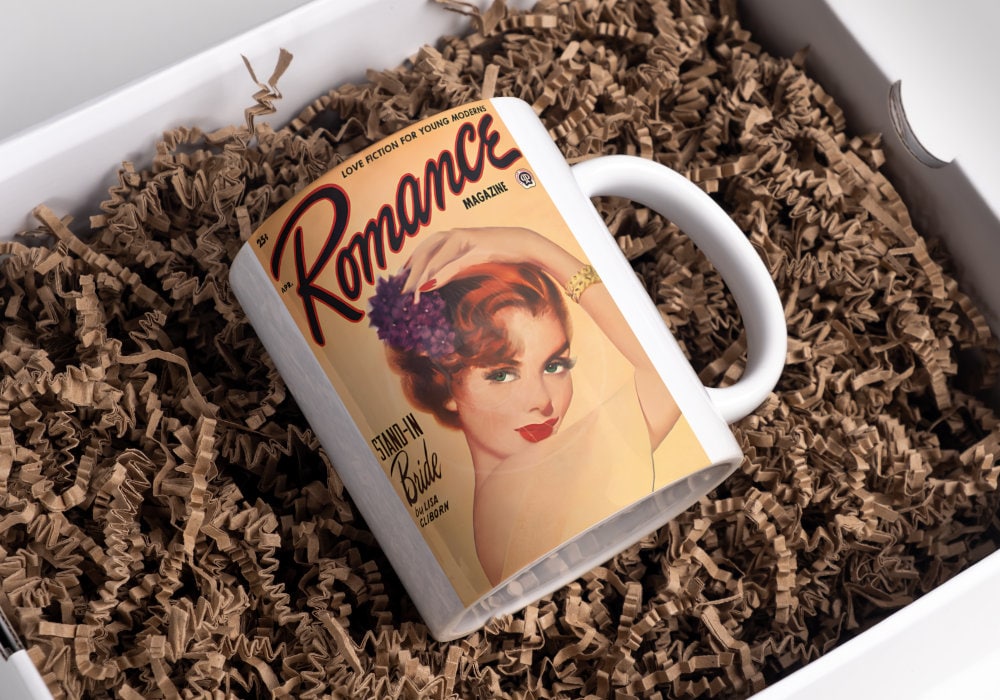 Romance Magazine Apr DIGITAL PRINT, Vintage Pulp Romance Magazine Cover, Vintage Magazine Art Cover, Retro Magazine Poster, Orange wall art
