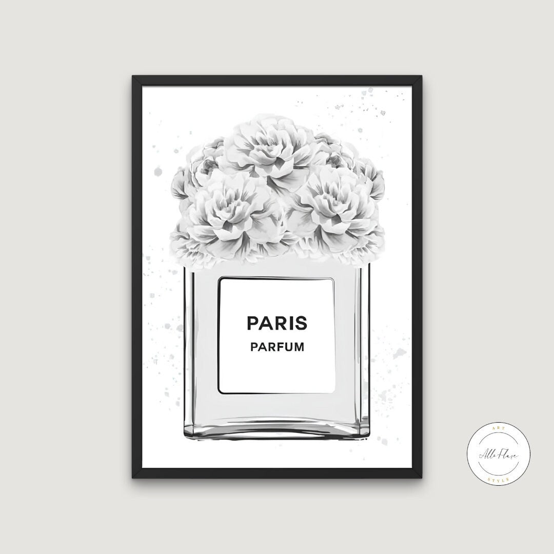 Black and White Flower Perfume Bottle Illustration DIGITAL ART PRINT, Luxury wall art, Glam Print, perfume artwork fashion, minimalist wall art | Posters, Prints, & Visual Artwork | art for bedroom, art ideas for bedroom walls, art printables, art prints black and white, bathroom wall art printables, bedroom art, bedroom pictures, bedroom wall art, bedroom wall art ideas, bedroom wall painting, black and white art print, black and white art prints, black and white art wall, black and white bathroom wall art