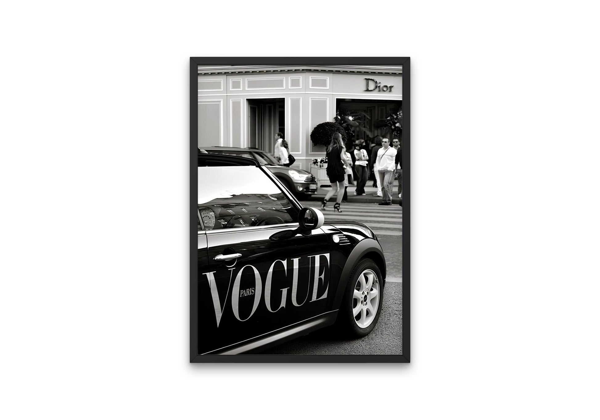 Black and White Vogue Cooper Poster DIGITAL PRINT, Fashion wall art, Luxury Fashion poster, trendy wall art, Car Printable Art, vogue poster