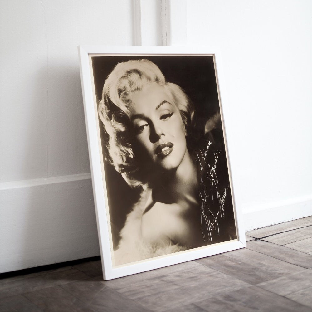 Marilyn Monroe Autographed Vintage Poster INSTANT DOWNLOAD, Marilyn Monroe Photo, Vintage Glamour Art, Old Hollywood, pop culture poster