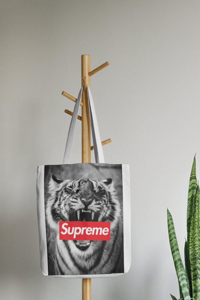 Supreme Tiger Poster Black and White INSTANT DOWNLOAD, hypebeast, Streetwear Art, pop culture wall art, sporty designer prints, tiger head