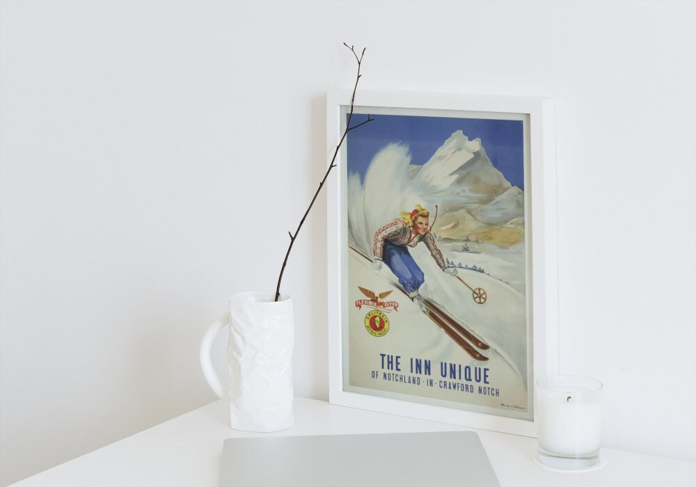 Retro Ski Set of 9 DIGITAL PRINTS, sports aesthetic, ski house decor, vintage ski poster, downloadable vintage travel poster, Italy Germany