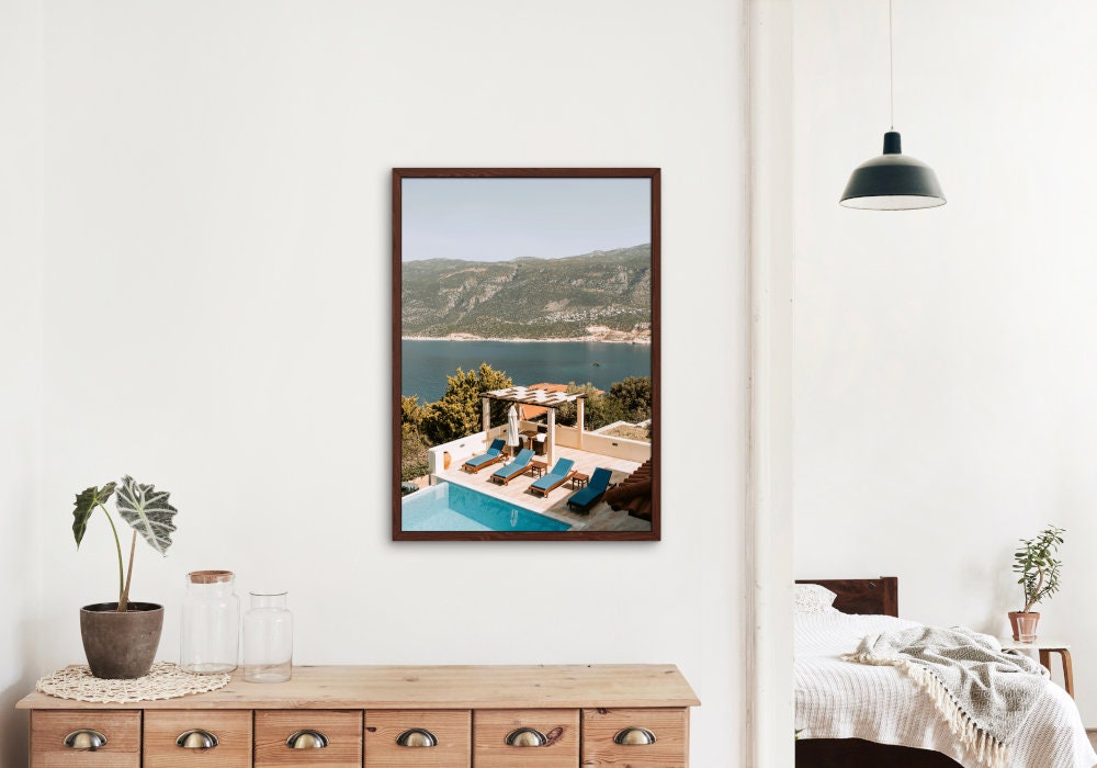 Luxury Mediterranean Coast Poster INSTANT DOWNLOAD, Mediterranean Decor, Beach Photography, Relaxing wall art, Summer Print, Eurpean coastal