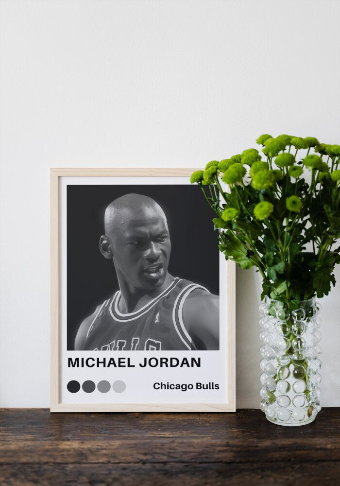 Black and White Jordan Gradient Poster INSTANT DOWNLOAD, Sports prints, Basketball gifts for men, Basketball Poster, MJ Wall Art, hypebeast