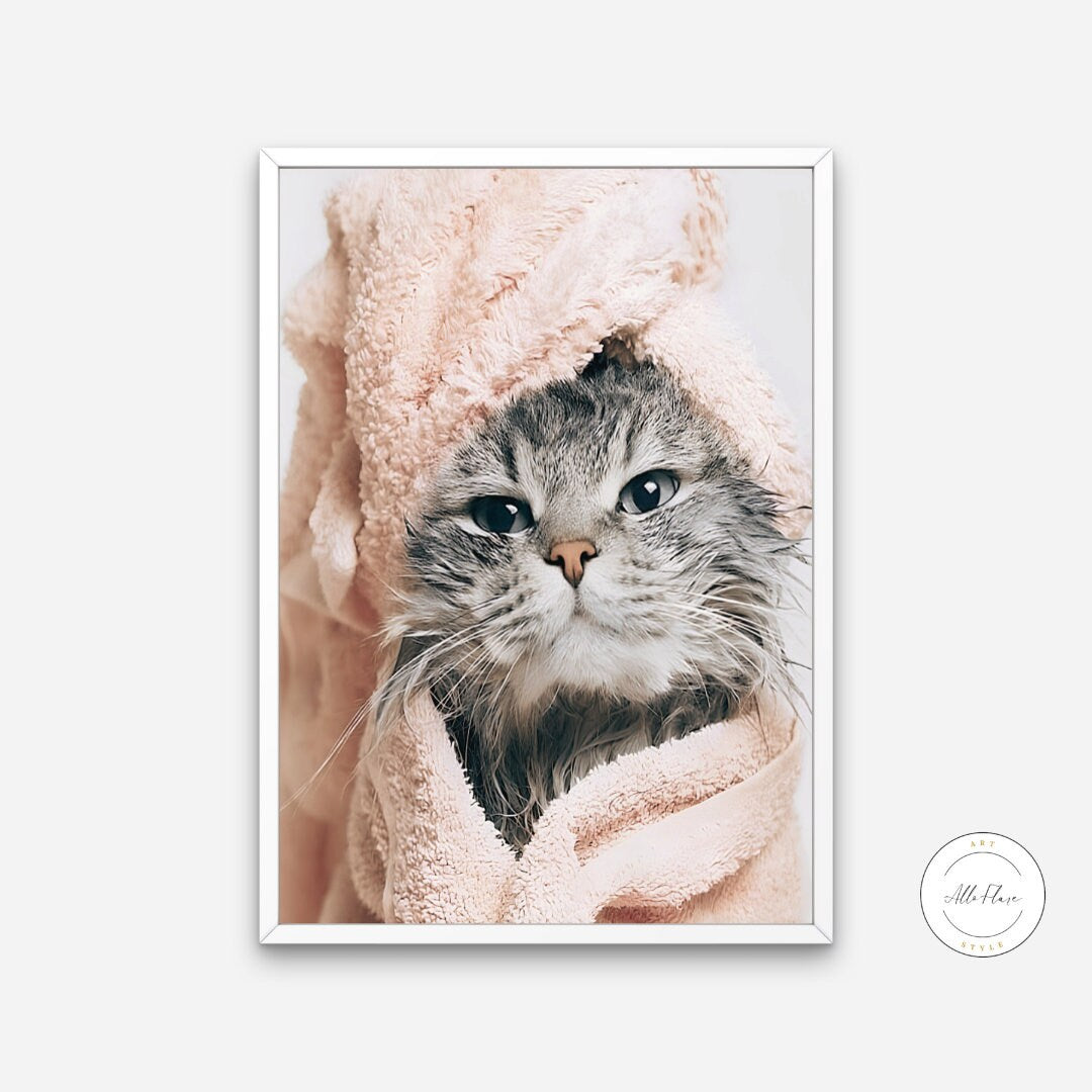 Cat in Robe Poster DIGITAL ART PRINT, funny cat poster, Fashion Poster, blush pink wall art, Glam bathroom Wall Art, cat themed gifts, cat lover | Posters, Prints, & Visual Artwork | art for bedroom, art ideas for bedroom walls, art printables, bathroom wall art printables, bedroom art, bedroom pictures, bedroom wall art, bedroom wall art ideas, bedroom wall painting, buy digital prints online, canvas wall art for living room, cat artwork, cat printable, couture fashion wall art, cozy glam bedroom decor, cu