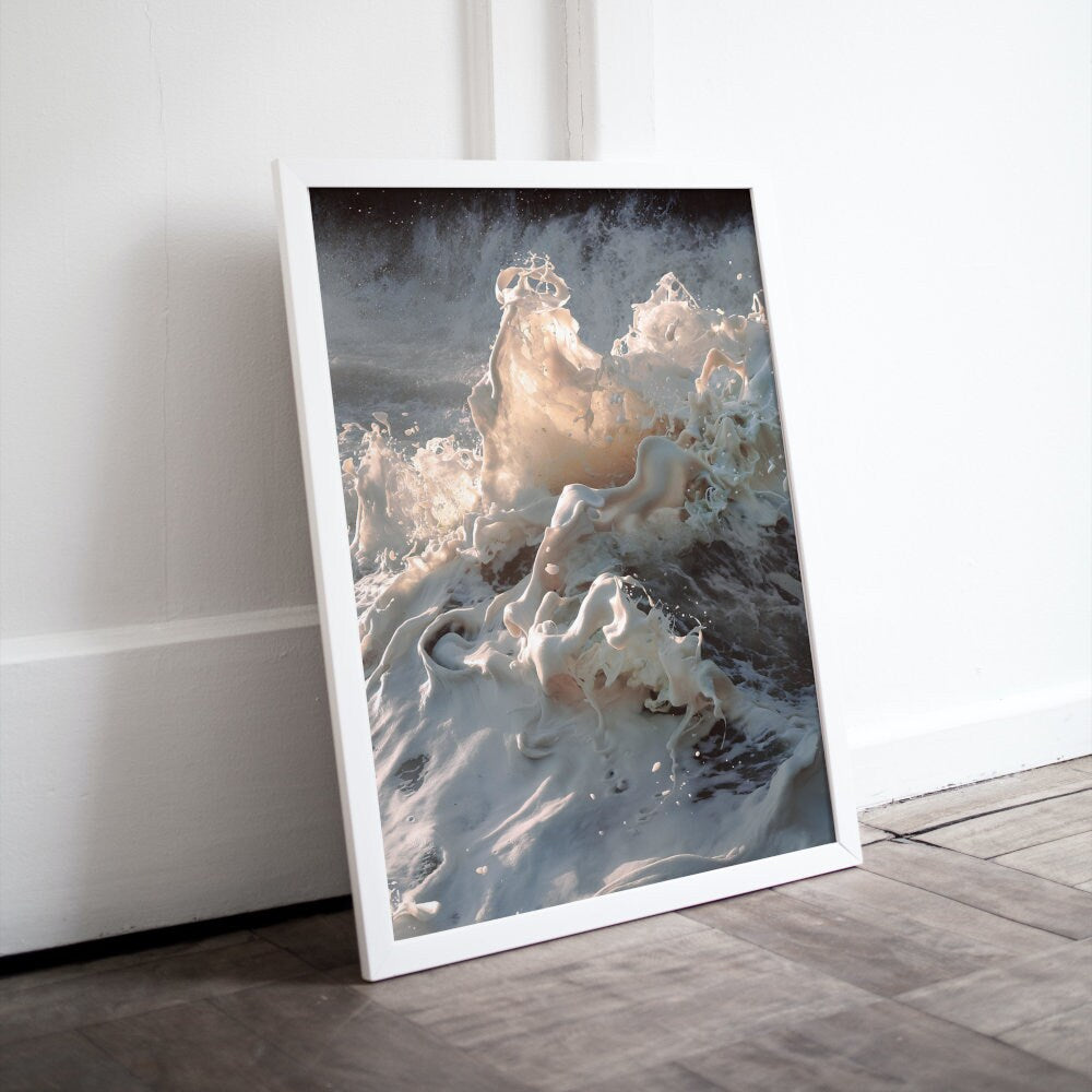 Milky Water Poster INSTANT DOWNLOAD, Luxury Wall Art, Water printable art, Classy Seascape Poster, Modern Living Room, coastal aesthetic