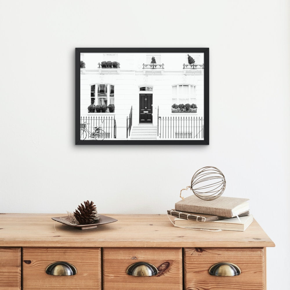 London House Black and White Print INSTANT DOWNLOAD, Travel Art Print, London city poster, Famous places, urban wall art, London photography