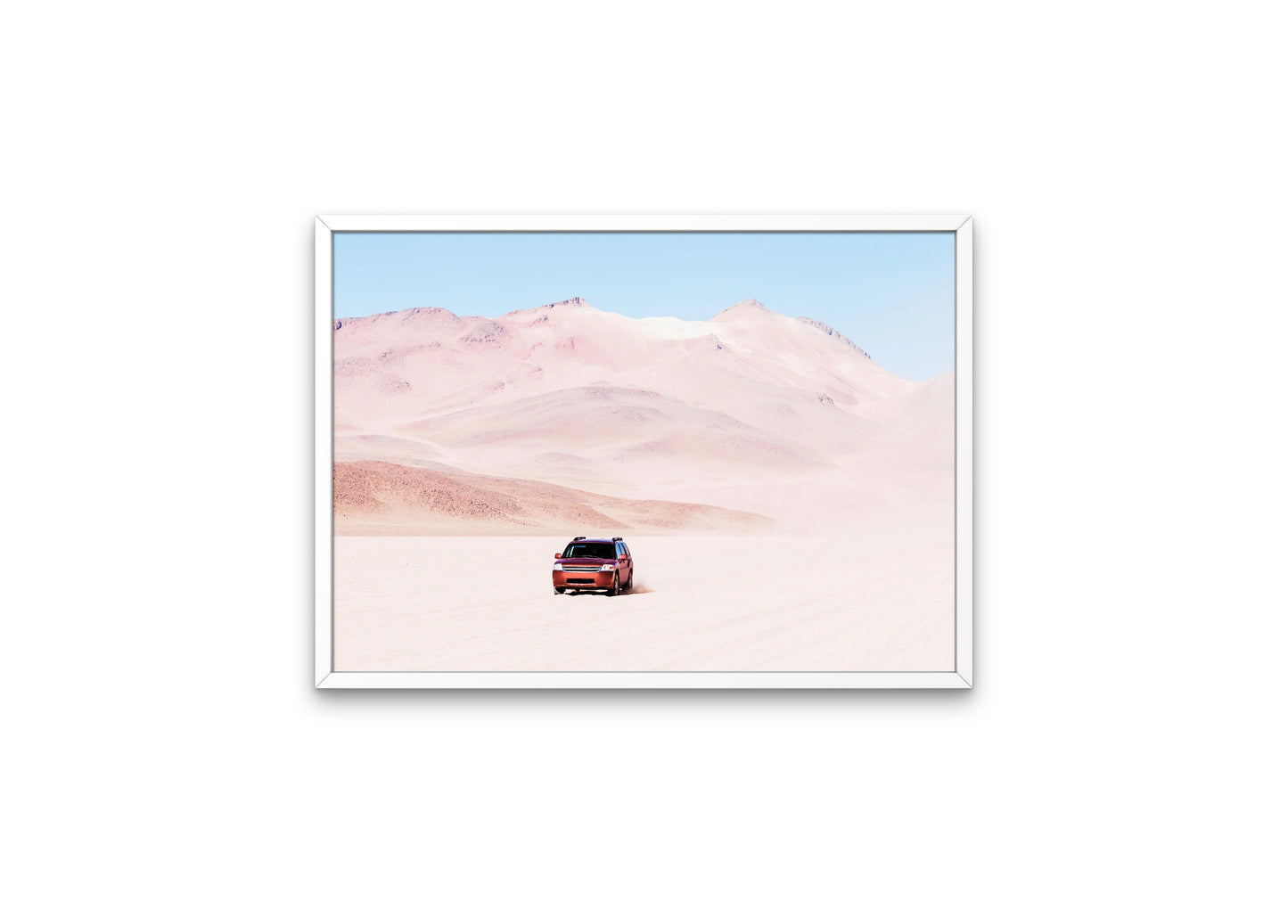 Car in Pink Desert DIGITAL PRINT, Horizontal desert photography, vehicle lover, Car Picture, dirt track racing, sports poster, auto wall art