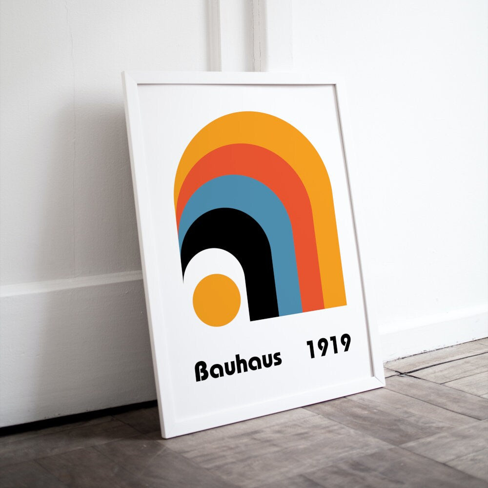 Bauhaus Rainbow Poster DIGITAL PRINT, rainbow artwork, Exhibition Wall Art, bauhaus decor, Colorful Abstract One Piece Poster, bauhaus print