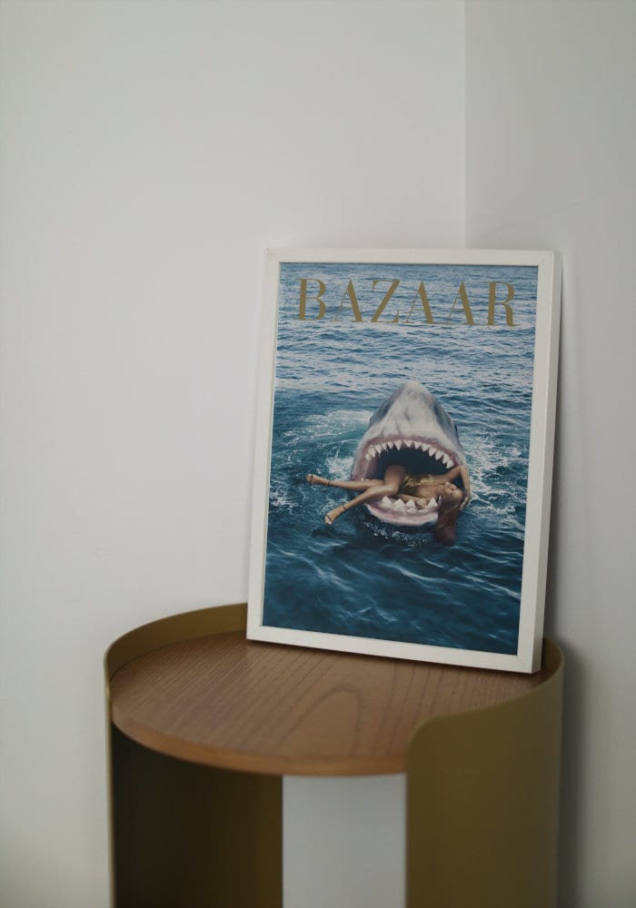 Rihanna Bazaar Cover DIGITAL PRINT, Magazine Cover, Rihanna poster, Fashion print, Retro Magazine Posters, shark wall art, rihanna art print