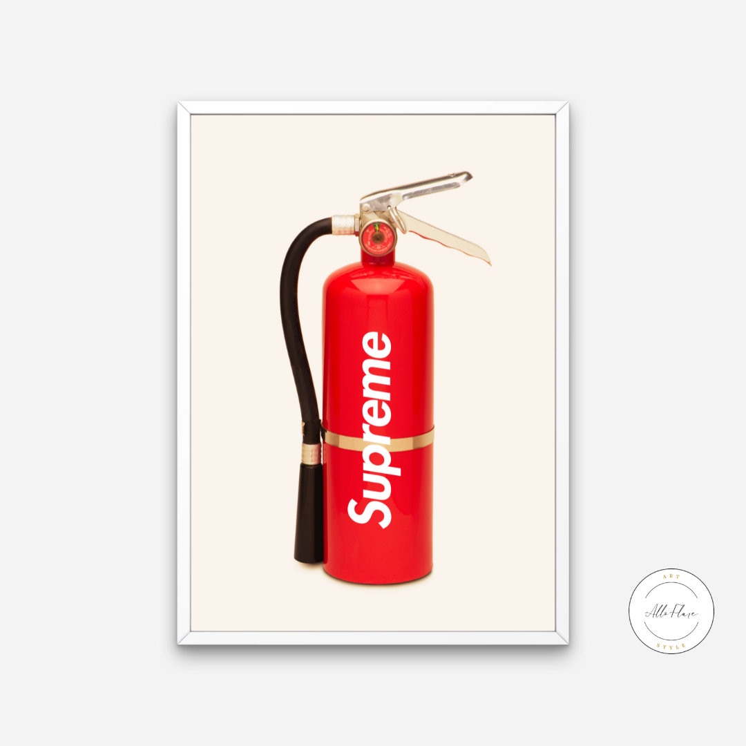 Fire Extinguisher Supreme Poster DIGITAL PRINT, hypebeast Streetwear Art, Modern Wall Art, pop culture wall art, sporty print, fashion print