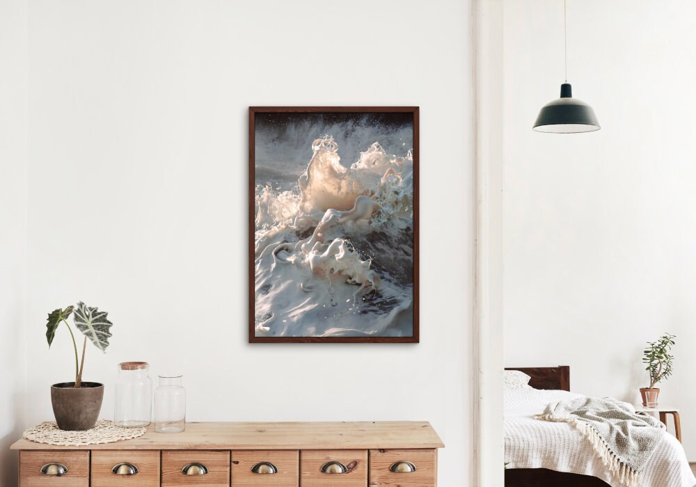 Milky Water Poster INSTANT DOWNLOAD, Luxury Wall Art, Water printable art, Classy Seascape Poster, Modern Living Room, coastal aesthetic