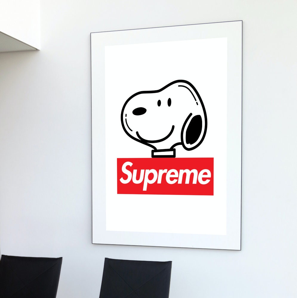 Supreme Snoopy Print INSTANT DOWNLOAD, hypebeast poster, Streetwear Art, Modern Wall Art, pop culture wall art, sporty print, snoopy decor