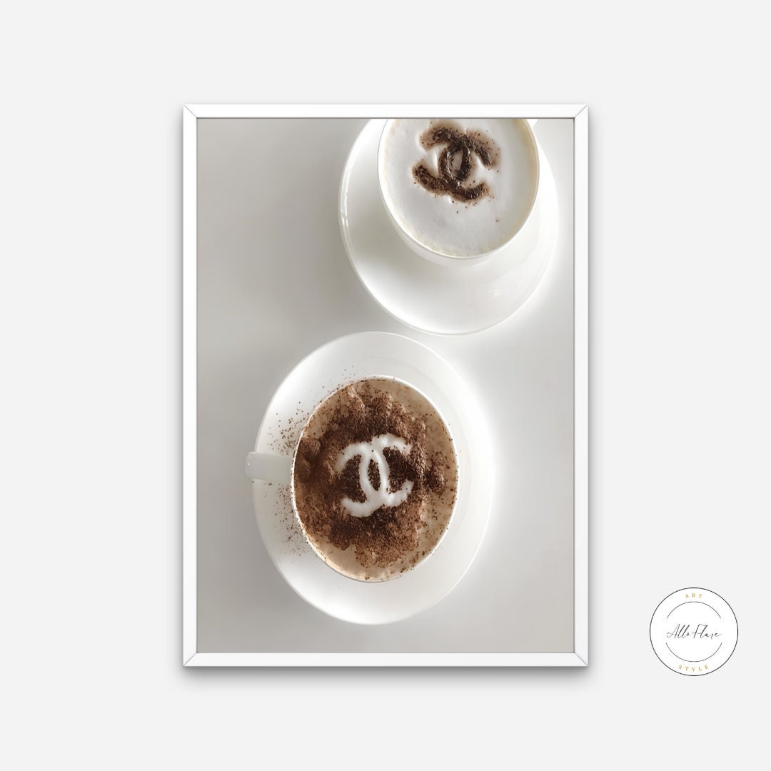 Luxury Coffee Print INSTANT DOWNLOAD, Classy poster, neutral wall art, luxury wall art, fashion poster, retro coffee poster, cappuccino mug