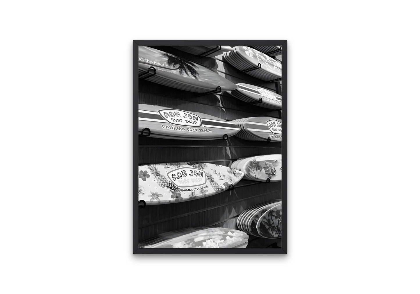 Black and White Surfboard Print DIGITAL DOWNLOAD, designer poster, fashion wall art, Black & white designer print, surf board art, beachy