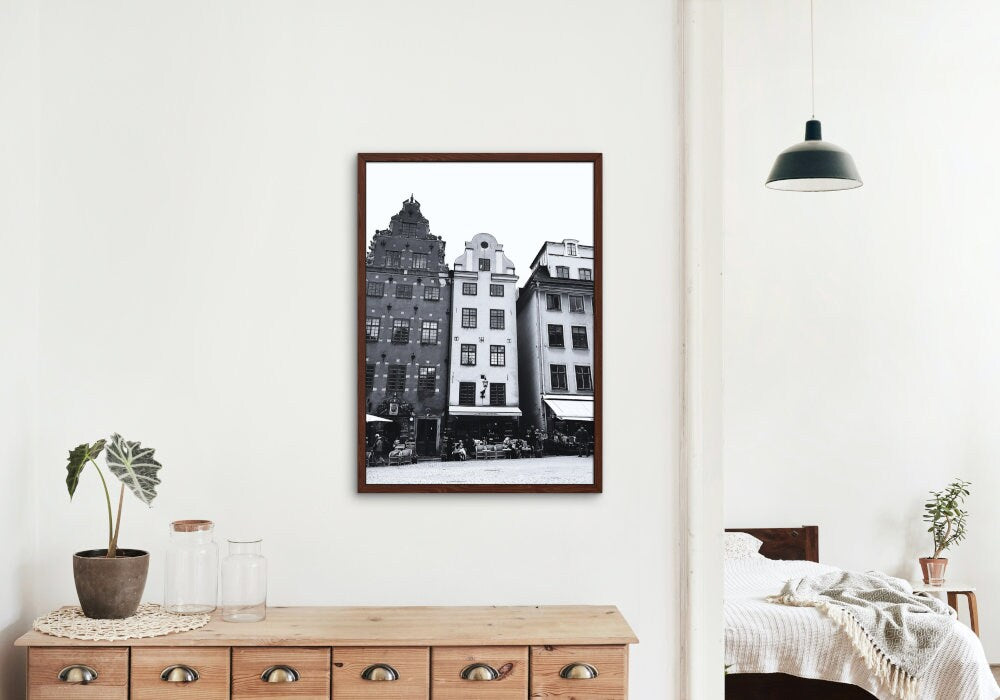 Black and White Amsterdam Poster DIGITAL DOWNLOAD Art Print, City Living Wall Art, Travel Art Print, Famous places, amsterdam photo, Dutch