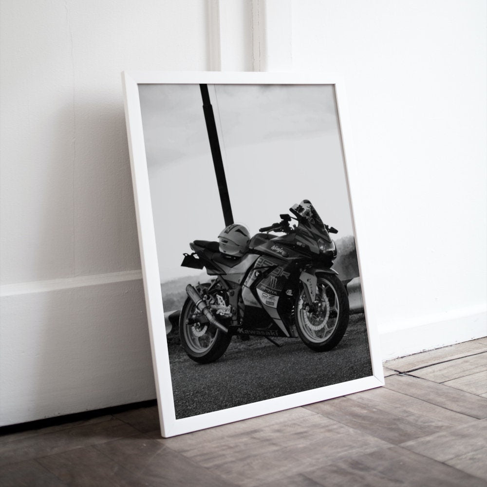 Black and White Motorbike Wall Art DIGITAL DOWNLOAD Art Print, sport poster, bike poster, sport motivation poster, motorcycle poster, racing